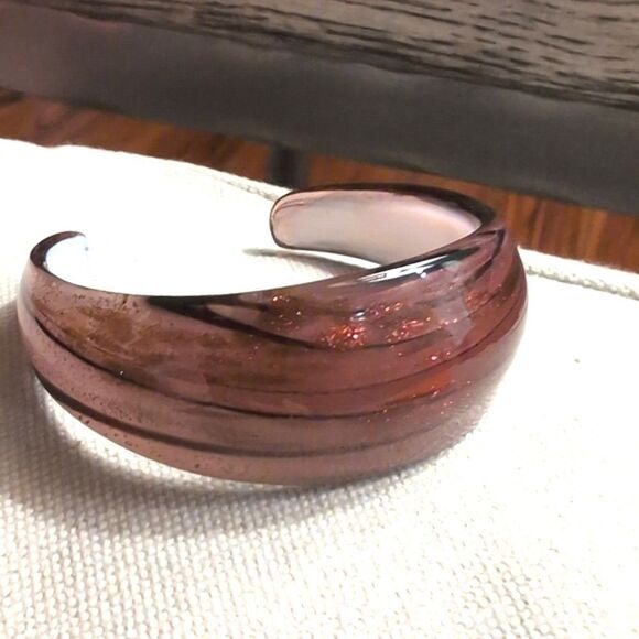 Unique Vintage Venetian Art Glass Cuff Bracelet - Picture 4 of 7